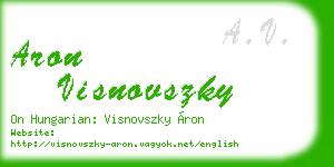 aron visnovszky business card